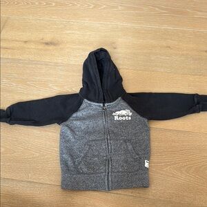 Roots Kids Hoodie in Black and Gray